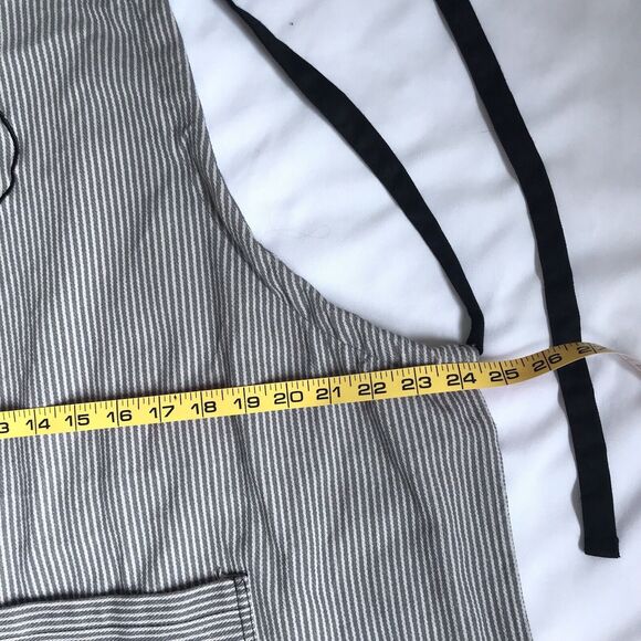 PAMPERED CHEF Consultant Apron Gray Striped Embroidered PC Spoon Cotton EUC - Picture 5 of 7